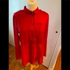 Free People red bohemian blouse M